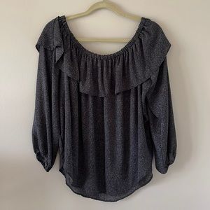 Ann Taylor Ruffle Off-Shoulder Blouse
